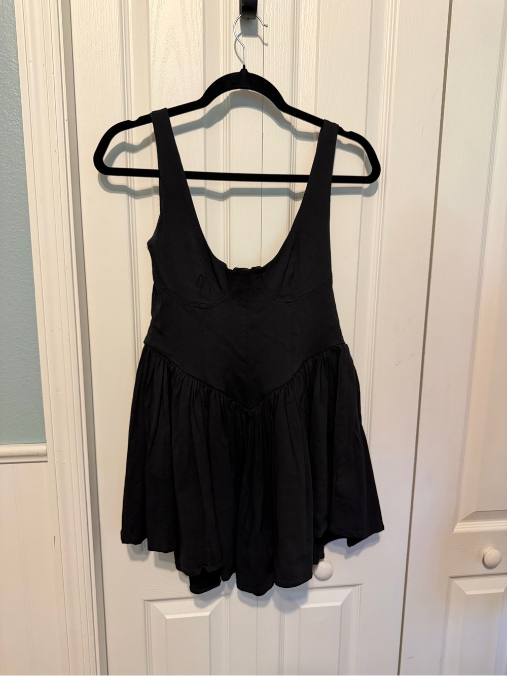 Black Mini Dress with Scoop Neck